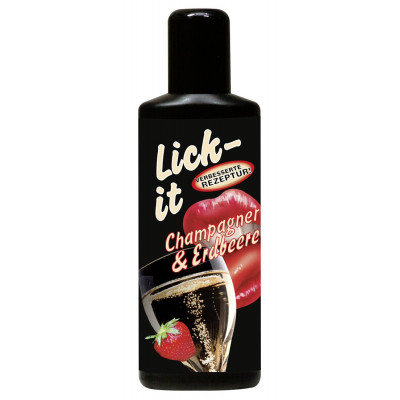 LUBRIFICANTE AROMA CHAMPAGNE E FRAGOLE "LICK-IT" - 100 ML