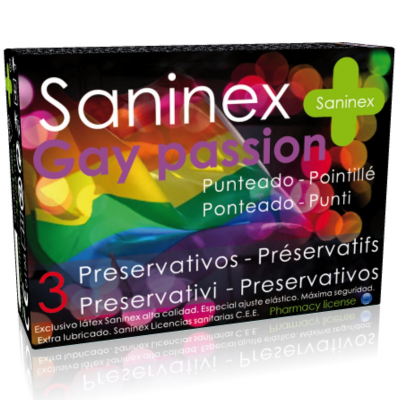 PROFILATTICI SANINEX "GAY PASSION" DOTTED 3 PEZZI